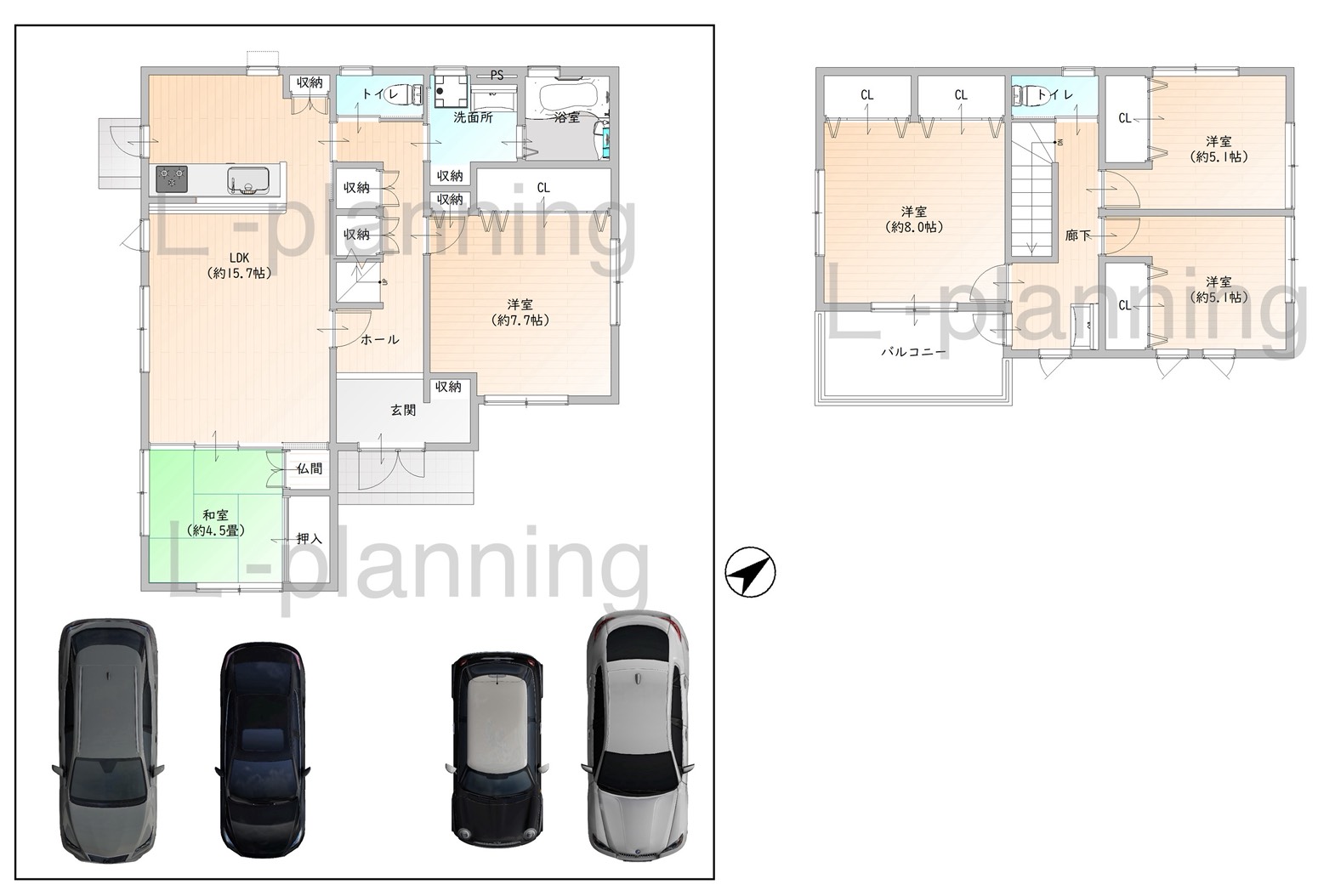 守山市石田町 中古戸建-間取り図