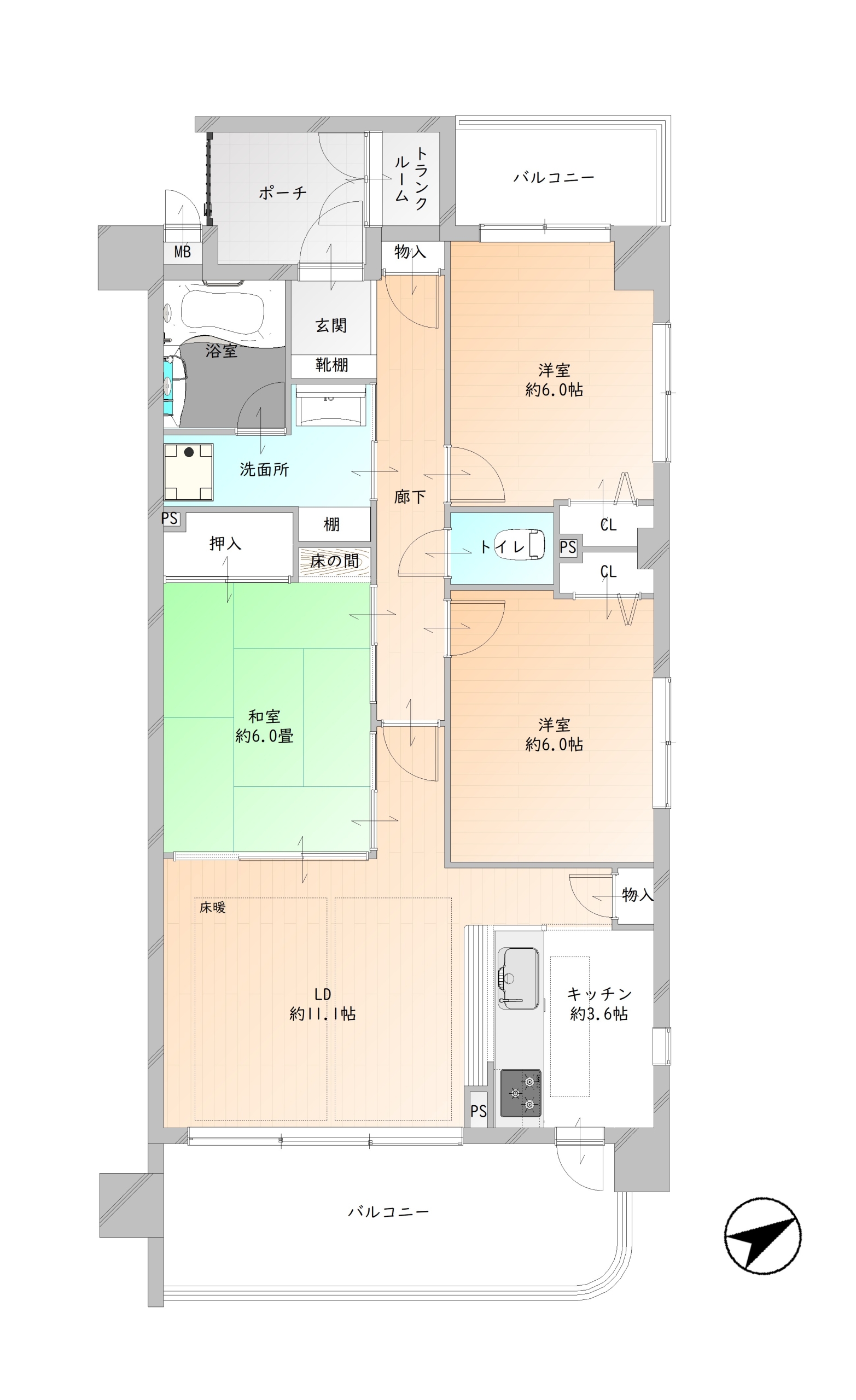 リソシエ栗東グランディス-間取り図
